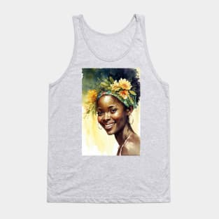 Watercolour print of a beautiful Black Queen Tank Top